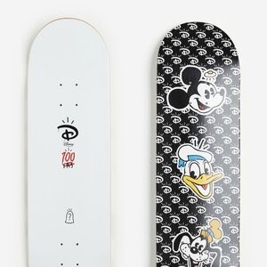 Disney Black and White Skateboard Deck with Mickey and Friends